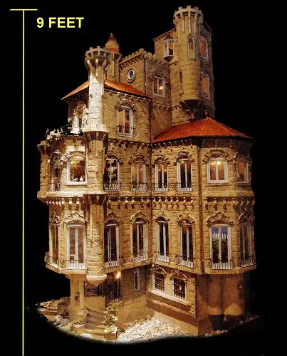 Full exterior of the nine-foot Astolat Dollhouse Castle